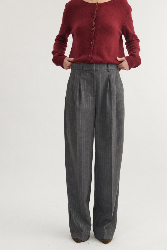 Basic Apparel Marjo Pants Bukser 723 D. grey melange / Birch